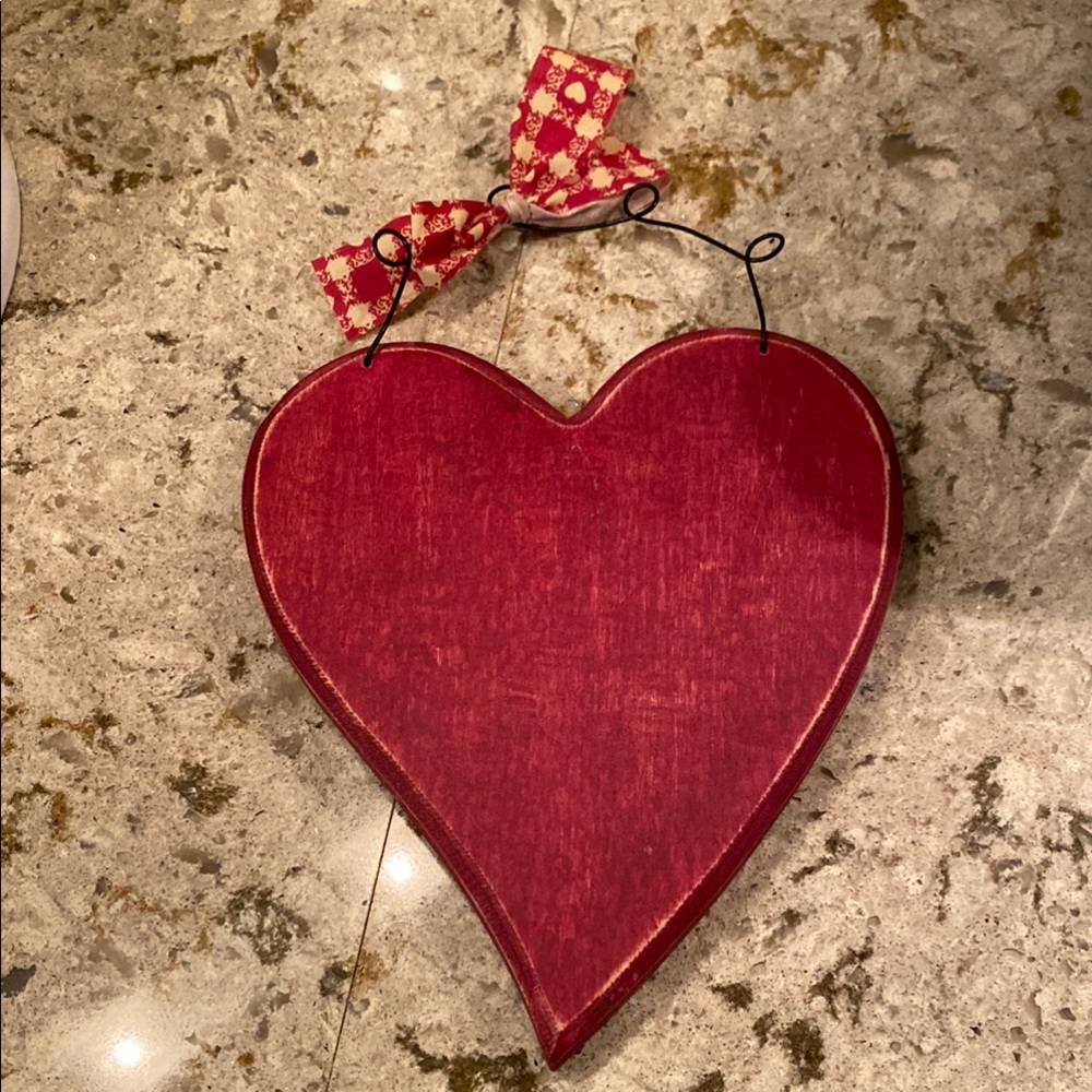 Red Heart-Shaped Holiday Ornament